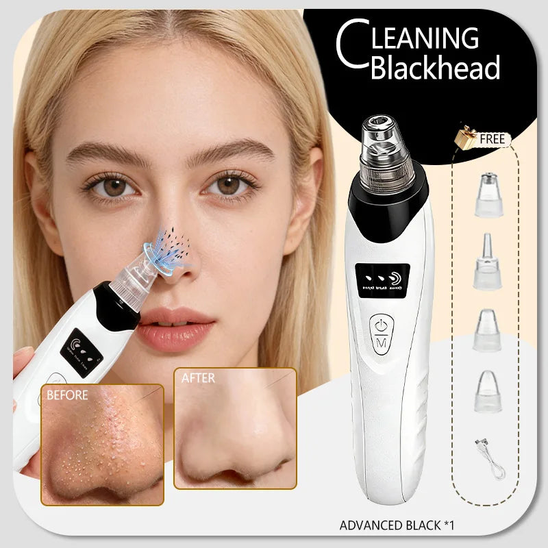 Vacuum pores removal facial skin cleansing