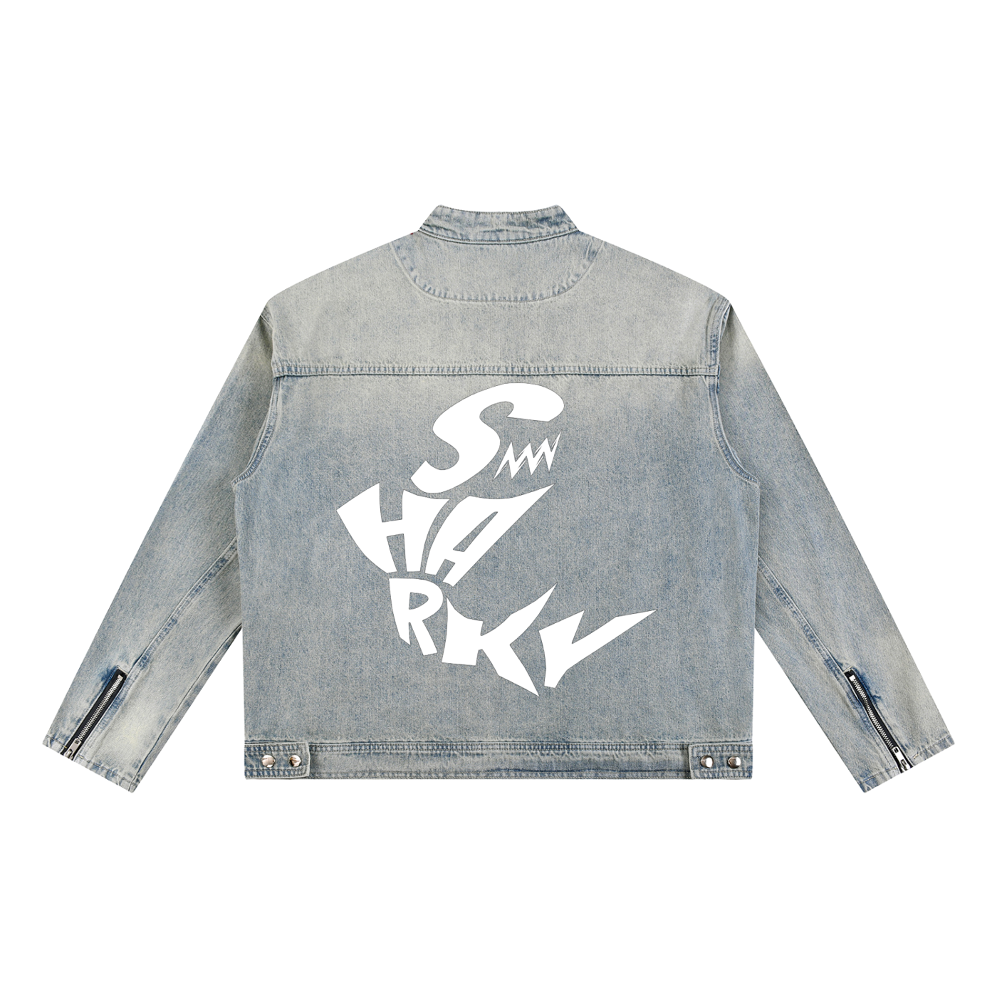 Vintage Wash Zip Denim Jacket