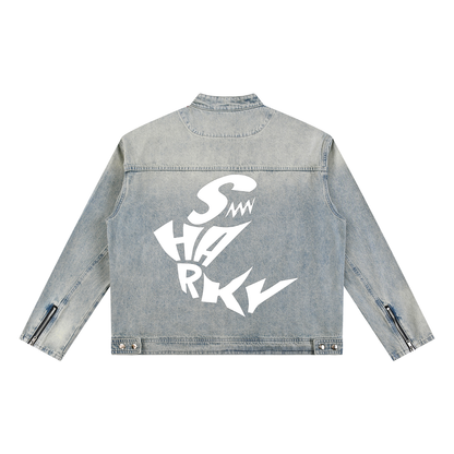 Vintage Wash Zip Denim Jacket