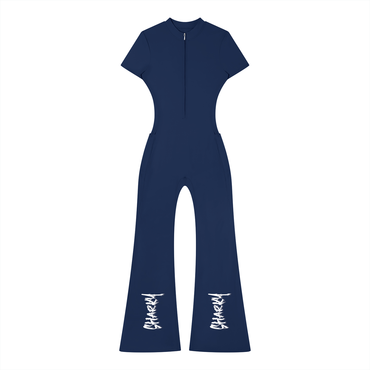 Women’s Tight Flared Leg Quarter-Zip Jumpsuit
