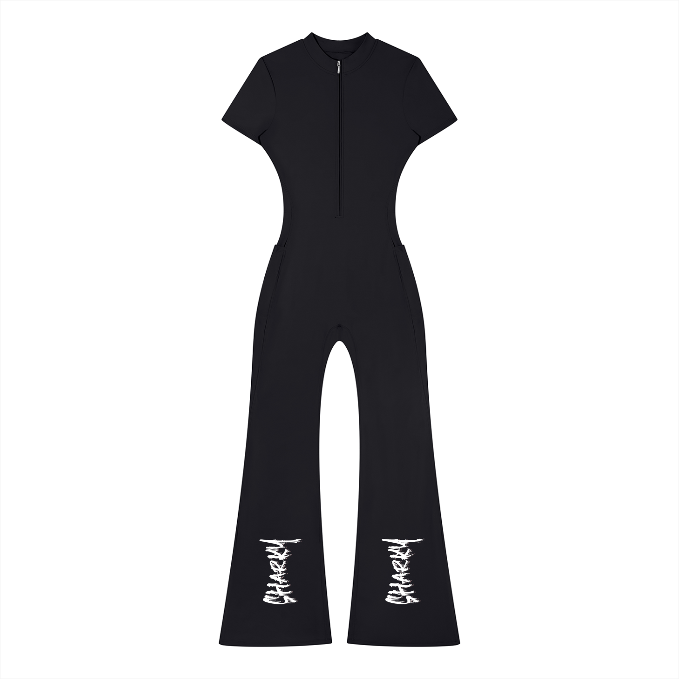 Women’s Tight Flared Leg Quarter-Zip Jumpsuit