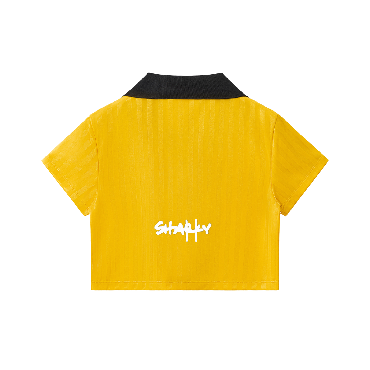Contrast Collar Striped Cropped Jersey