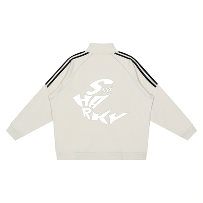Reflection Striped Raglan Sleeve  Jacket
