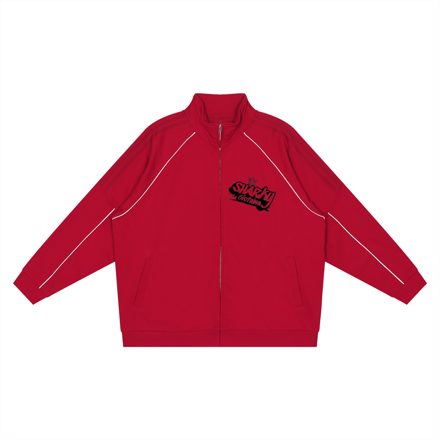 Reflection Striped Raglan Sleeve  Jacket