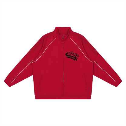 Reflection Striped Raglan Sleeve  Jacket