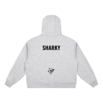 Boxy Button Placket Hoodie