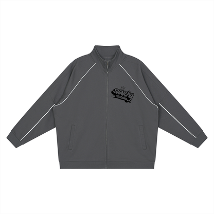 Reflection Striped Raglan Sleeve  Jacket