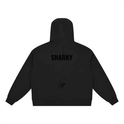Boxy Button Placket Hoodie