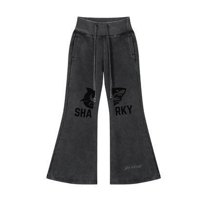 Vintage Washed Flared Fleece Pants