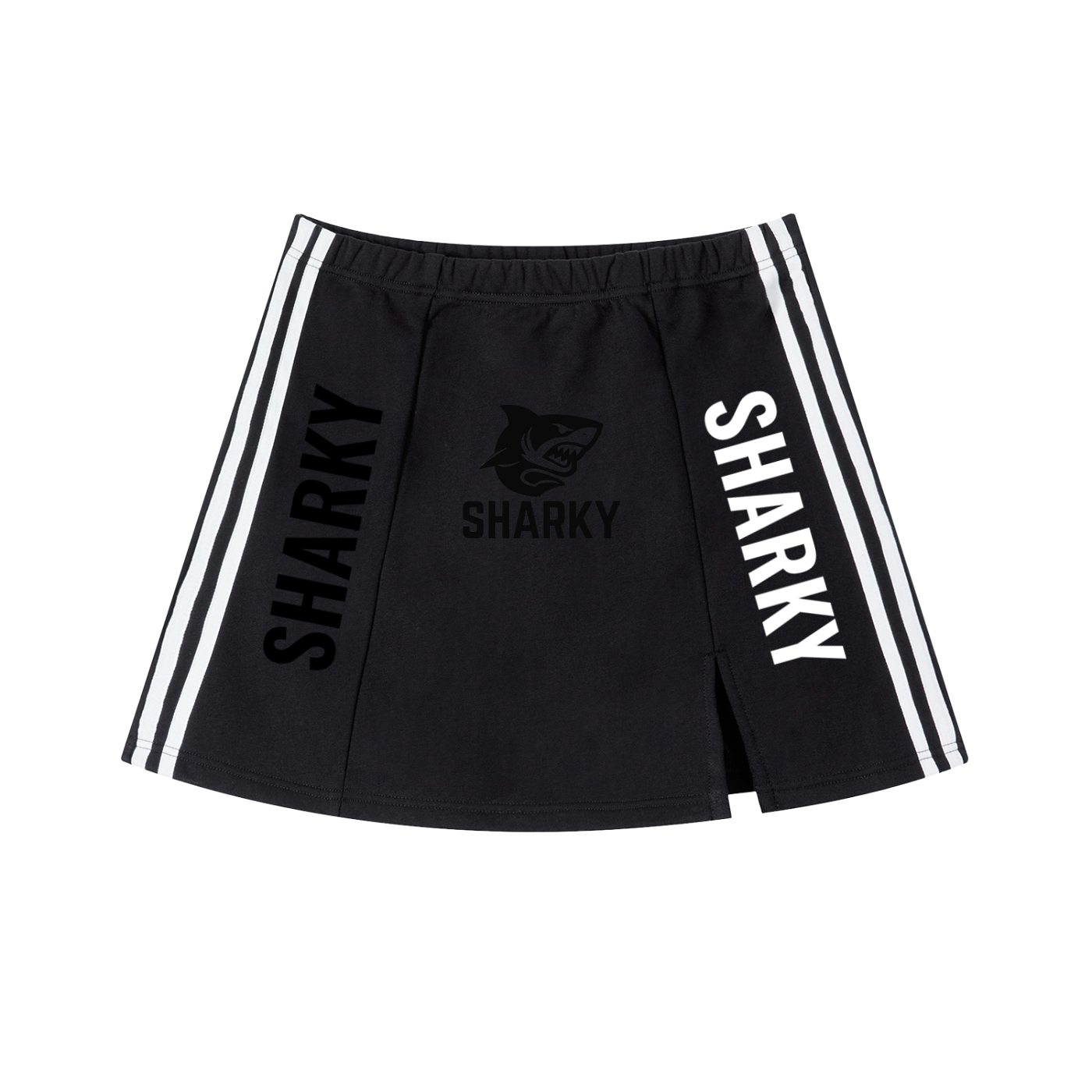 Contrast Side Stripe Slit Skirt Womens