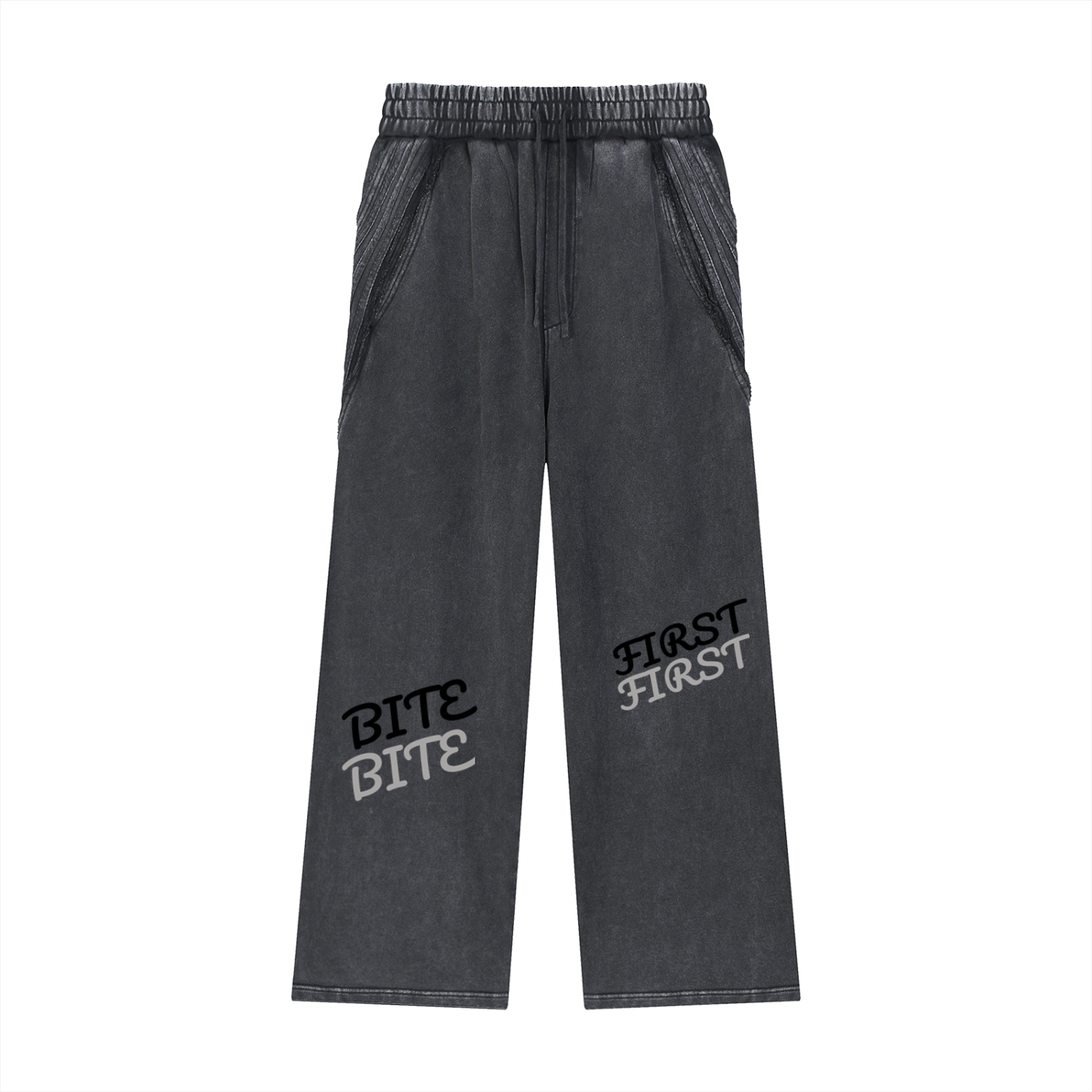Snow Washed Tape Raw Edge Sweatpants