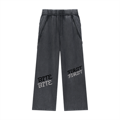 Snow Washed Tape Raw Edge Sweatpants