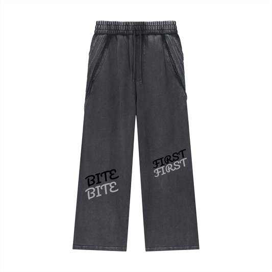 Snow Washed Tape Raw Edge Sweatpants