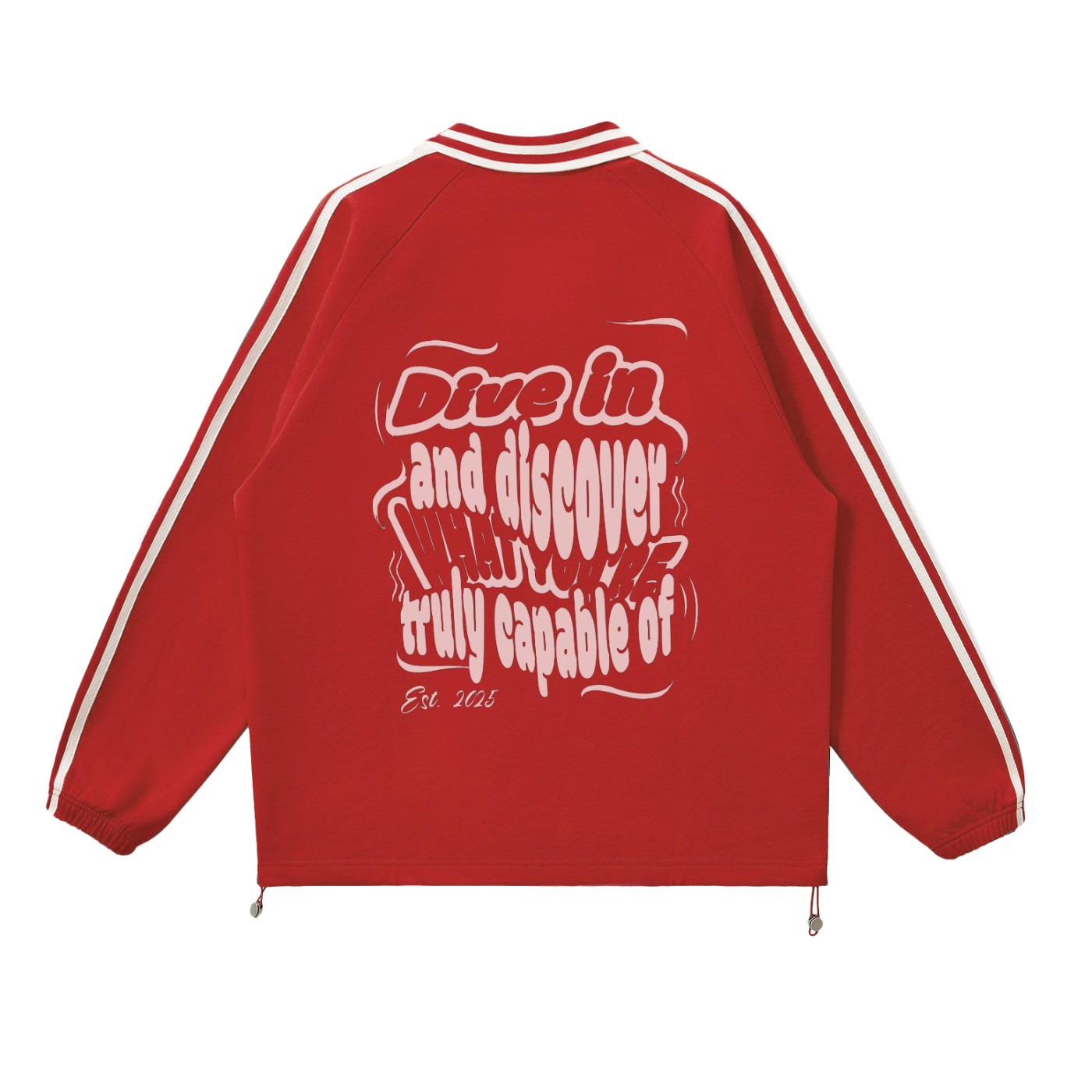 Contrast Striped Lapel Collar Sweatshirt