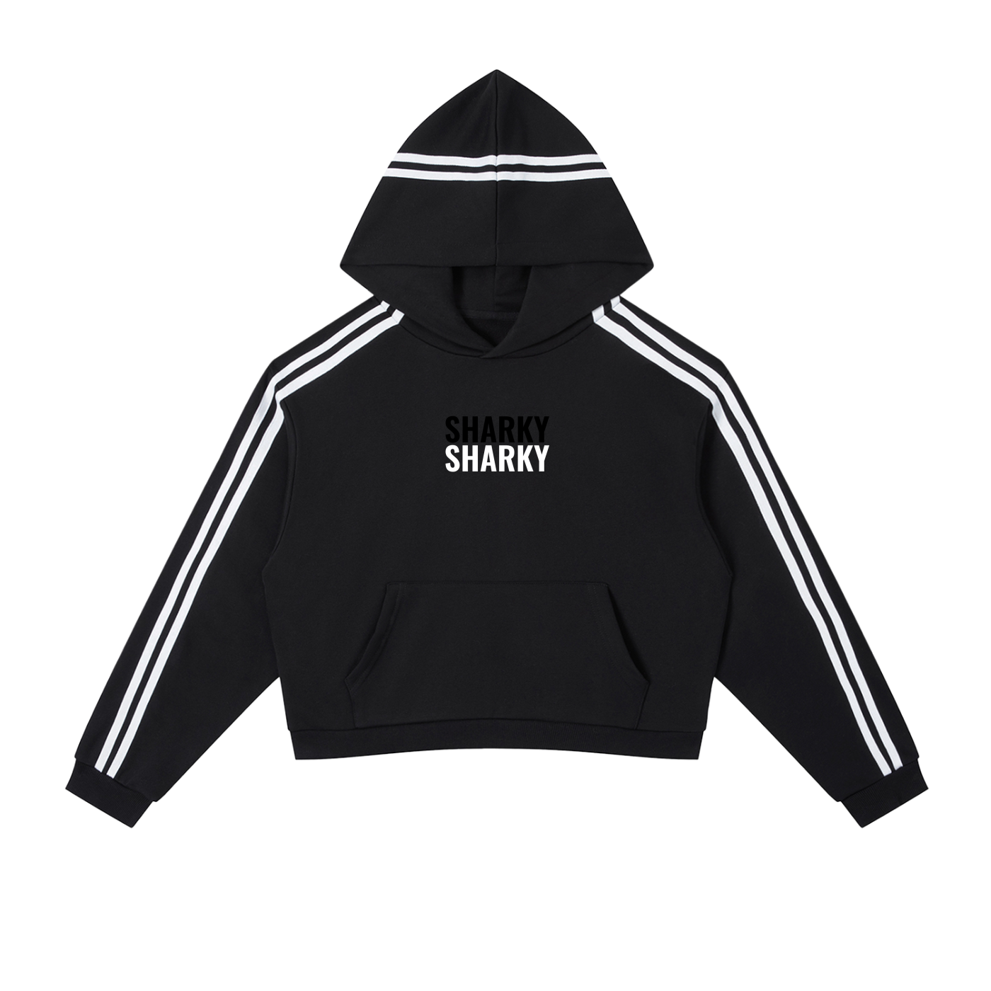 Contrast Side Stripe Cropped Hoodie Womens