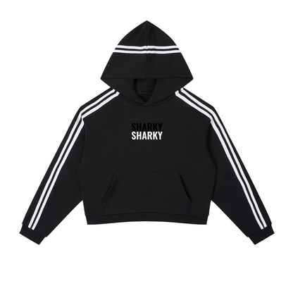 Contrast Side Stripe Cropped Hoodie Womens