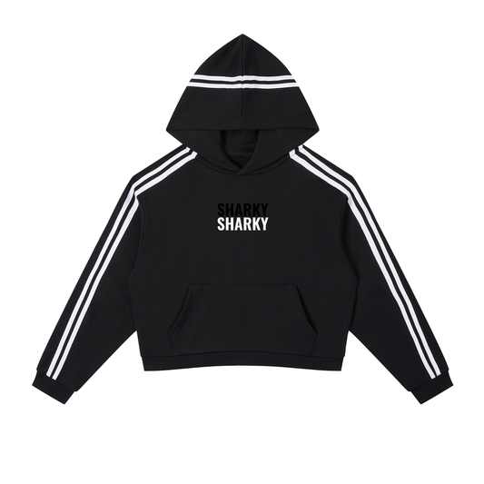 Contrast Side Stripe Cropped Hoodie Womens