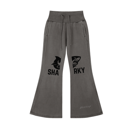 Vintage Washed Flared Fleece Pants