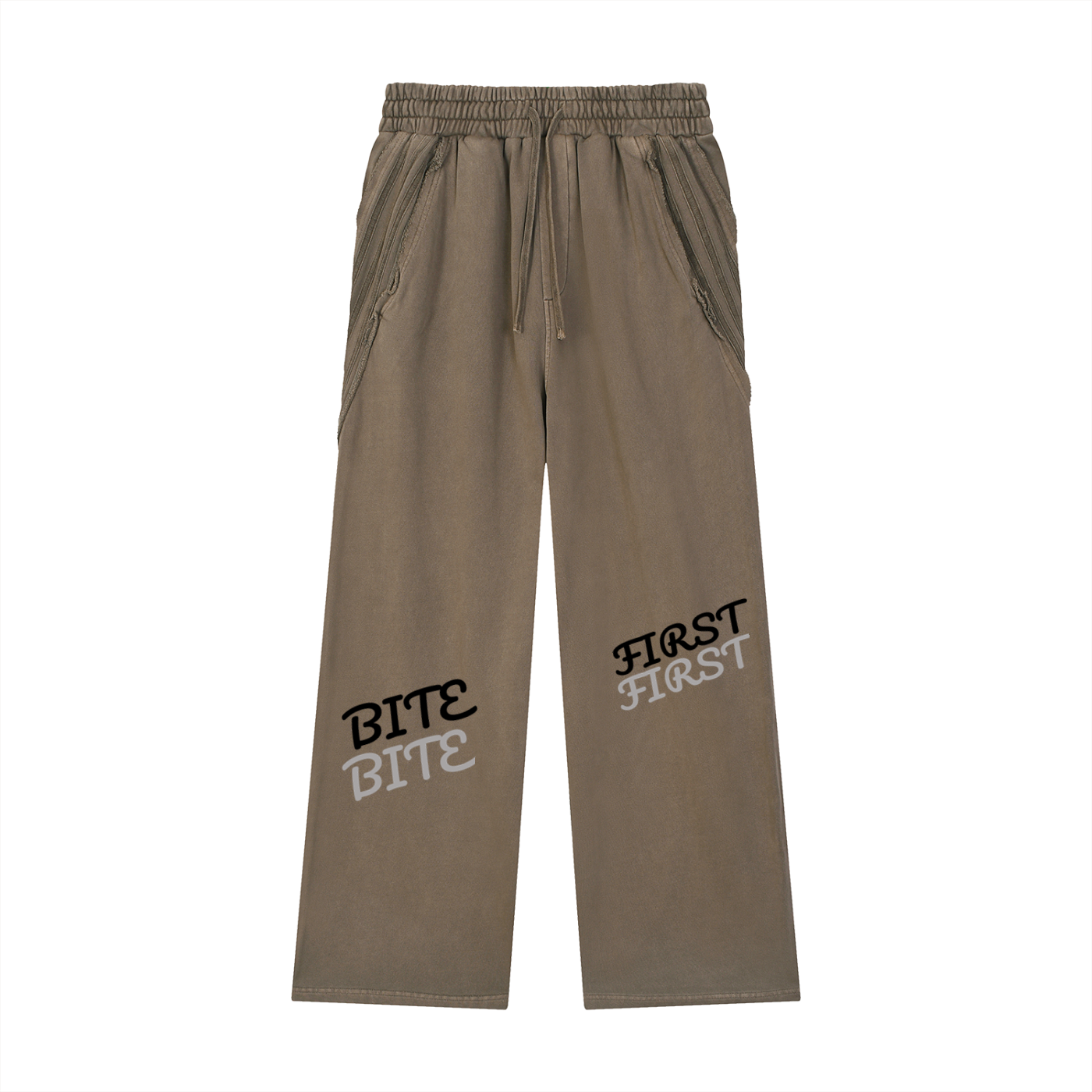 Snow Washed Tape Raw Edge Sweatpants