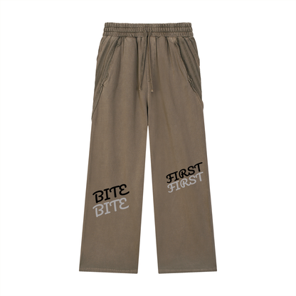 Snow Washed Tape Raw Edge Sweatpants