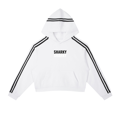 Contrast Side Stripe Cropped Hoodie Womens