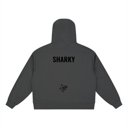 Boxy Button Placket Hoodie
