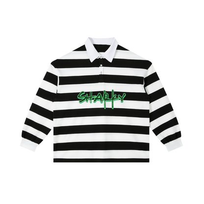 Color Block Stripe Polo Shirt