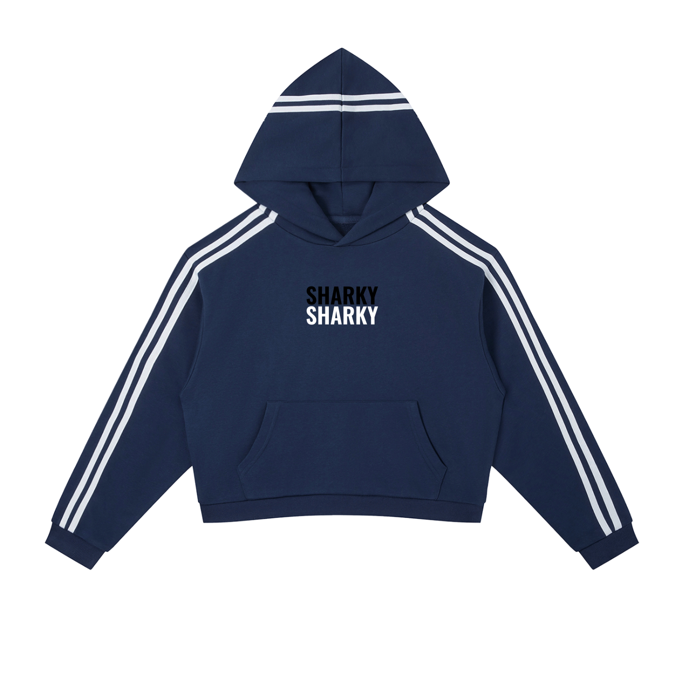 Contrast Side Stripe Cropped Hoodie Womens