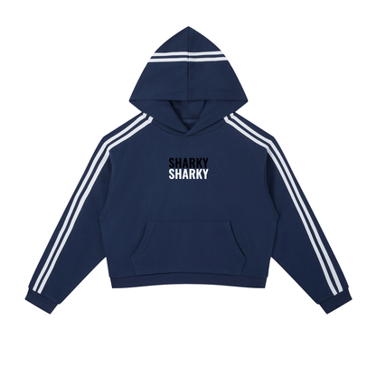 Contrast Side Stripe Cropped Hoodie Womens