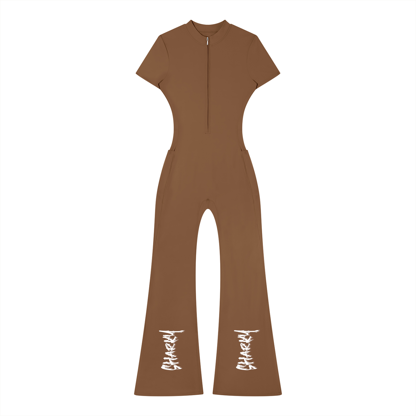 Women’s Tight Flared Leg Quarter-Zip Jumpsuit