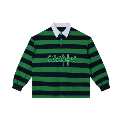 Color Block Stripe Polo Shirt