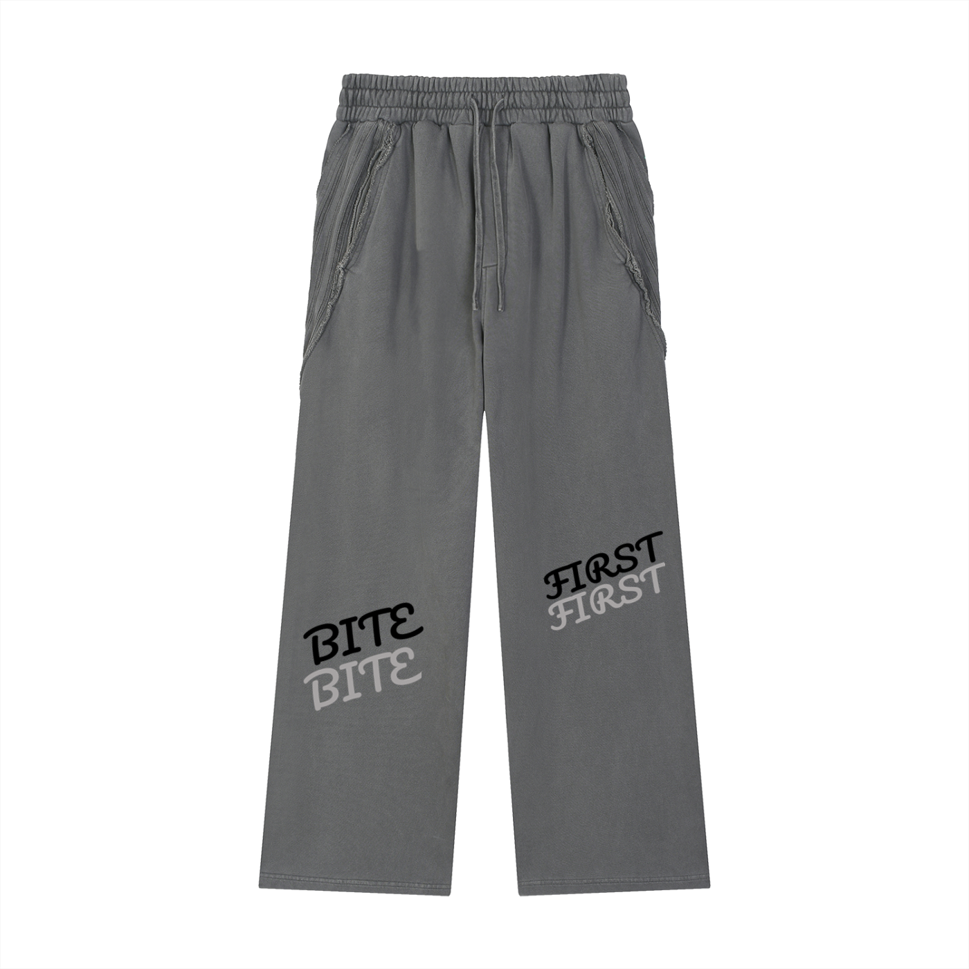 Snow Washed Tape Raw Edge Sweatpants