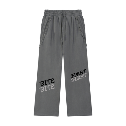 Snow Washed Tape Raw Edge Sweatpants