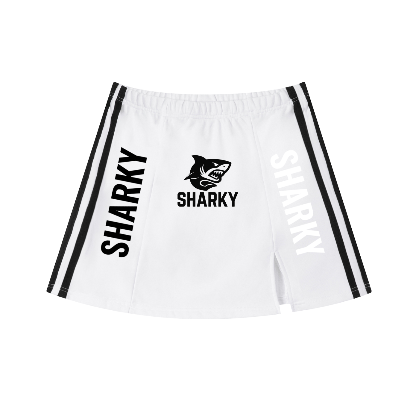 Contrast Side Stripe Slit Skirt Womens
